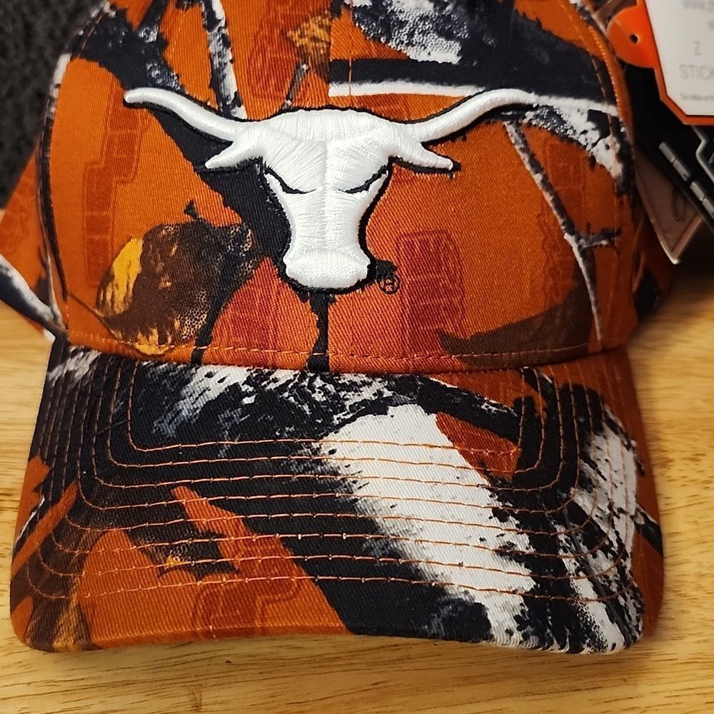 Zephyr Texas Longhorn Orange Camouflage Hat - New - Picture 2 of 8